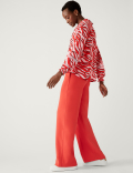 Printed Tie Neck Blouse