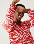 Printed Tie Neck Blouse
