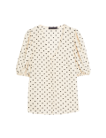 Printed V-Neck Puff Sleeve Blouse