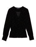 Jacquard Star Print V-Neck Wrap Top