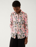 Printed Collared Long Sleeve Shirt