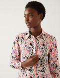 Printed Collared Long Sleeve Shirt