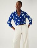 Printed Collared Long Sleeve Shirt