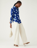 Printed Collared Long Sleeve Shirt