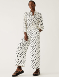 Printed Collared Long Sleeve Shirt