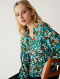 Printed Tie Neck Blouse