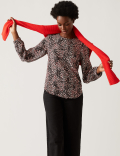 Woven Printed Round Neck Top