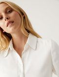 Embellished Collared Long Sleeve Shirt