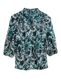 Animal Print Tie Neck 3/4 Sleeve Blouse