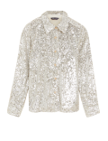 Sequin Collared Long Sleeve Shirt