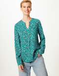 Floral Print Button Detailed Blouse