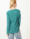 Floral Print Button Detailed Blouse