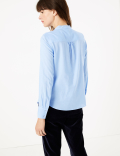 Pure Cotton Tie Neck Shirt