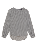Gingham Round Neck Long Sleeve Top