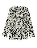 Printed V-Neck Oversized Popover Blouse