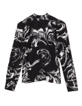 Printed Tie Neck Long Sleeve Blouse