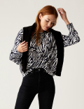 Animal Print Round Neck Top