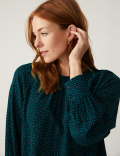 Printed Round Neck Long Sleeve Top