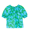 Pure Cotton Printed Blouson Sleeve Blouse