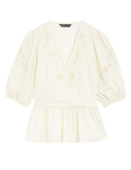 Pure Cotton Embroidered Puff Sleeve Blouse