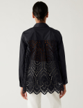 Pure Cotton Broderie Collared Shirt