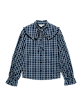 Pure Cotton Checked Tie Neck Shirt