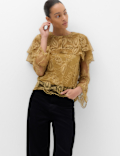 Lace Round Neck Cape Top