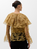 Lace Round Neck Cape Top
