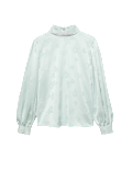Jacquard High Neck Blouse