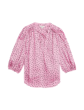 Printed Tie Neck Popover Blouse