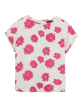 Floral Slash Neck Relaxed Short Sleeve Top