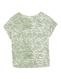 Animal Print Slash Neck Relaxed Top