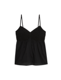 Pure Cotton V-Neck Textured Cami Top