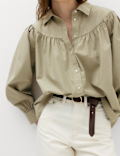 Lyocell Rich Western Style Collared Shirt