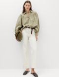 Lyocell Rich Western Style Collared Shirt