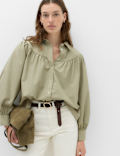Lyocell Rich Western Style Collared Shirt