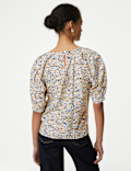 Modal Blend Printed Puff Sleeve Blouse