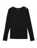 Jersey Ribbed Slash Neck Regular Fit Top