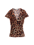 Animal Print V-Neck Top