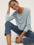 Modal Rich Round Neck Regular Fit Top