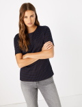 Checked Short Sleeve Top