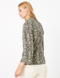 Animal Print 3/4 Sleeve Sweatshirt
