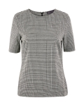Ponte Checked Short Sleeve Top