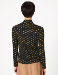 Butterfly Print Tie Neck Top