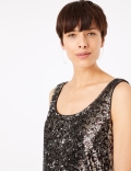 Animal Print Sequin Vest Top