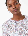 Printed Relaxed Short Sleeve Top