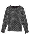 Jersey Geometric Round Neck Regular Fit Top