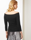 3/4 Sleeve Bardot Top