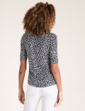 Polka Dot Fitted Short Sleeve Top