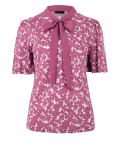 Printed Tie Neck Blouse